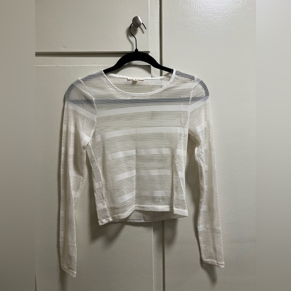 Mesh white crop top size xs
